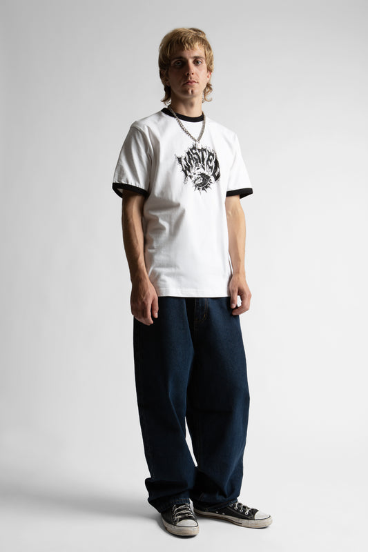 UNDERDOG RINGER TEE-WHITE