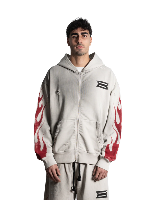 FUEL INJECTED BONE ZIP HOODIE