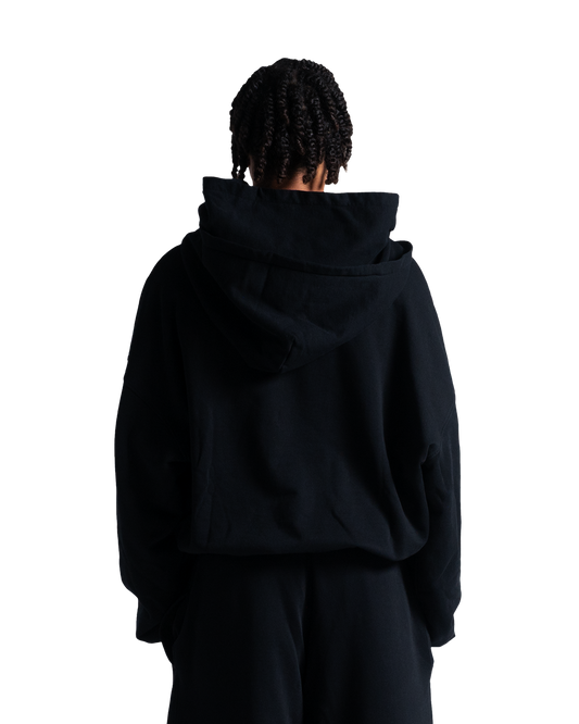 SKULL IN FLAMES DOUBLE HOOD HOODIE