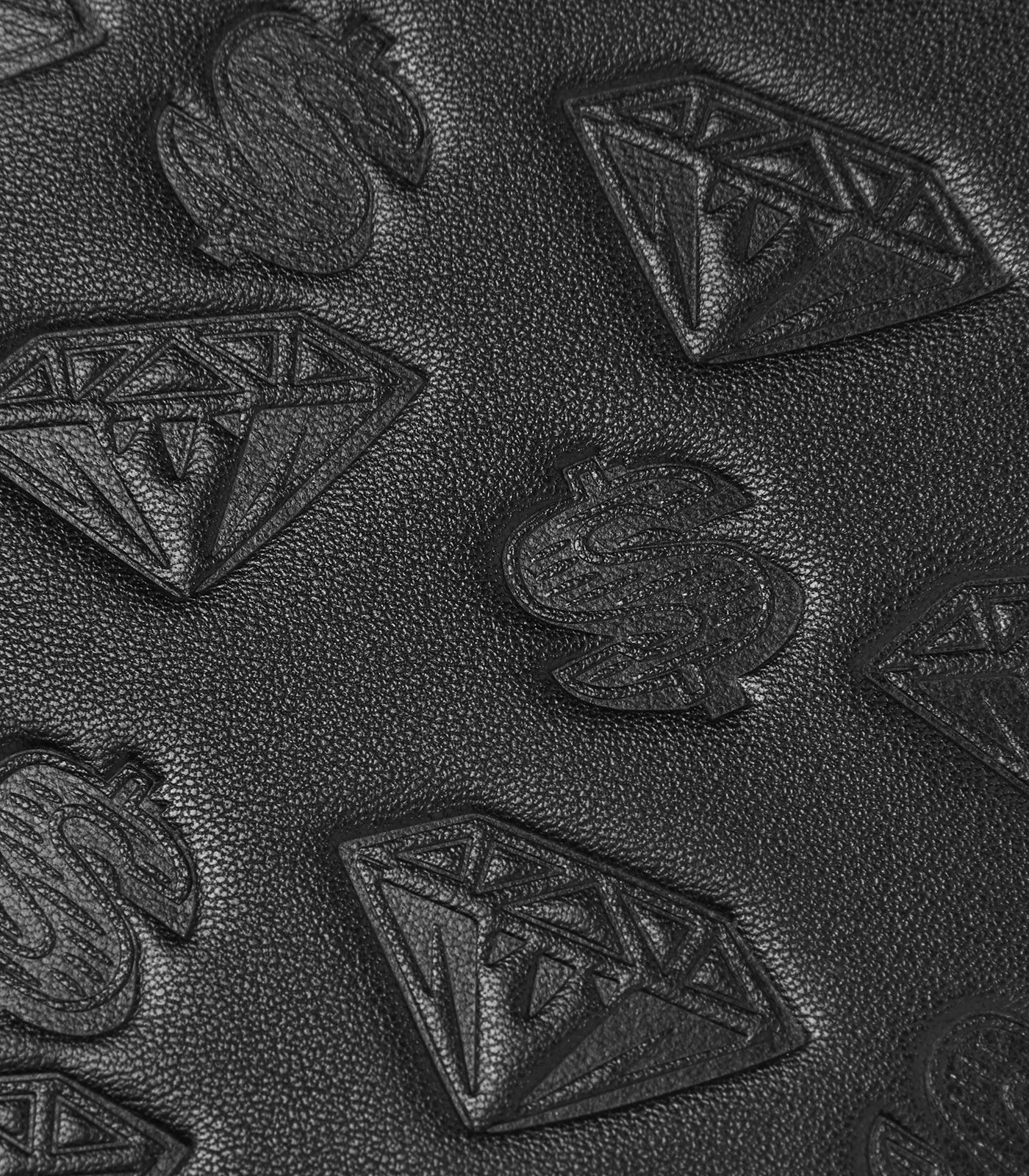 DIAMOND & DOLLARS PASSPORT HOLDER - BLACK