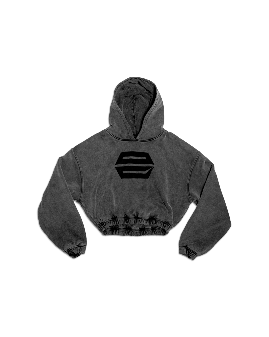 HEAVY-WEIGHT WASHED GREY REVERSE LOGO HOODIE