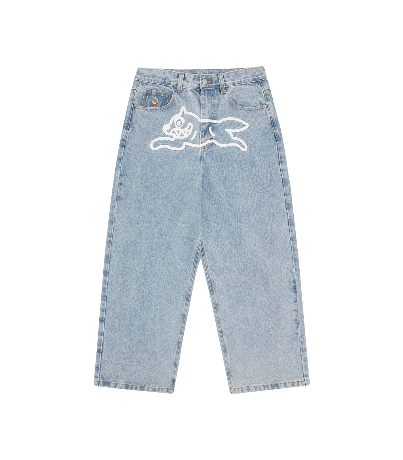 RUNNING DOG TRIPLE SCOOP DENIM PANT - HEAVY WASH BLUE