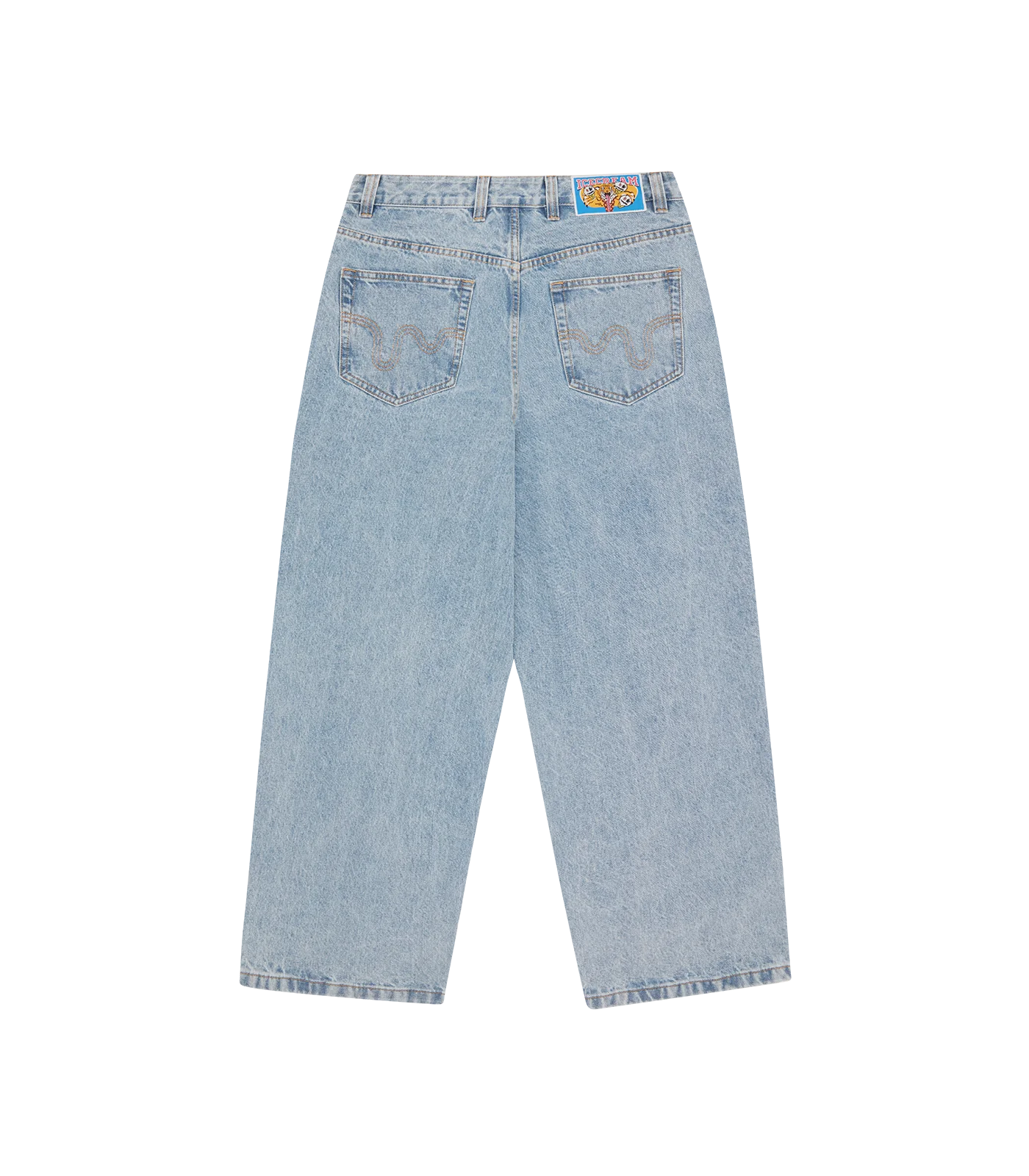 RUNNING DOG TRIPLE SCOOP DENIM PANT - HEAVY WASH BLUE