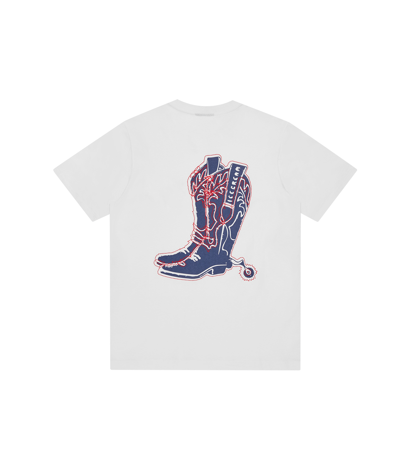 COWBOY BOOT T-SHIRT - WHITE