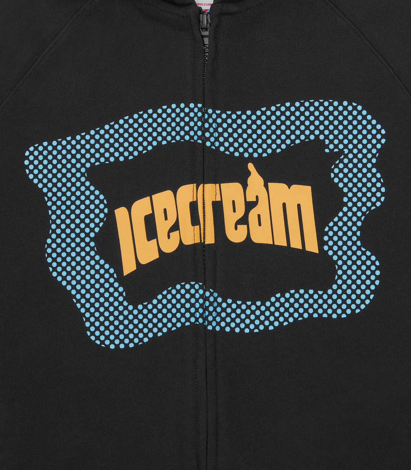 BLOCK LOGO ZIP THROUGH HOOD - BLACK
