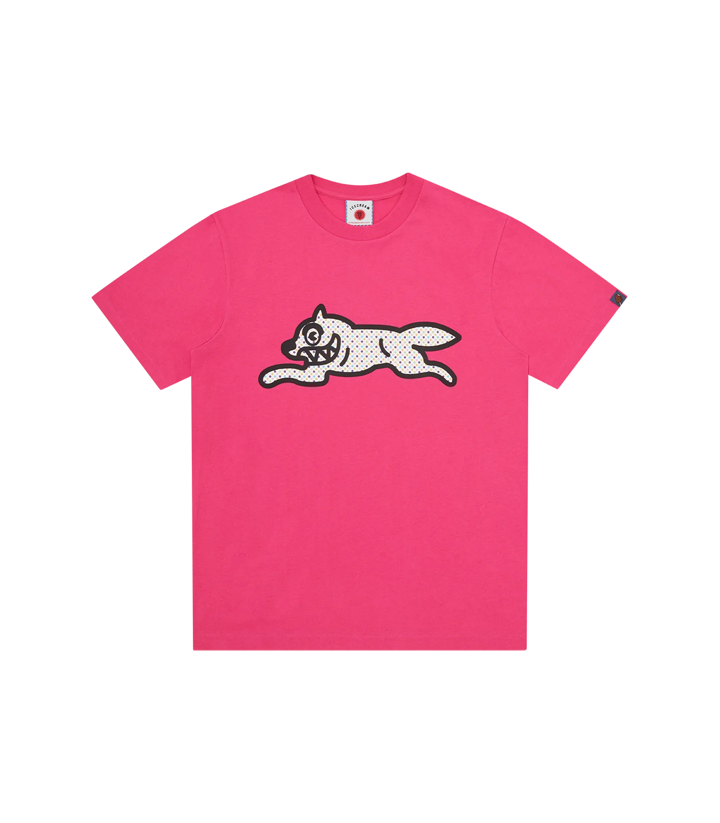 POLKA DOT RUNNING DOG T-SHIRT - PINK