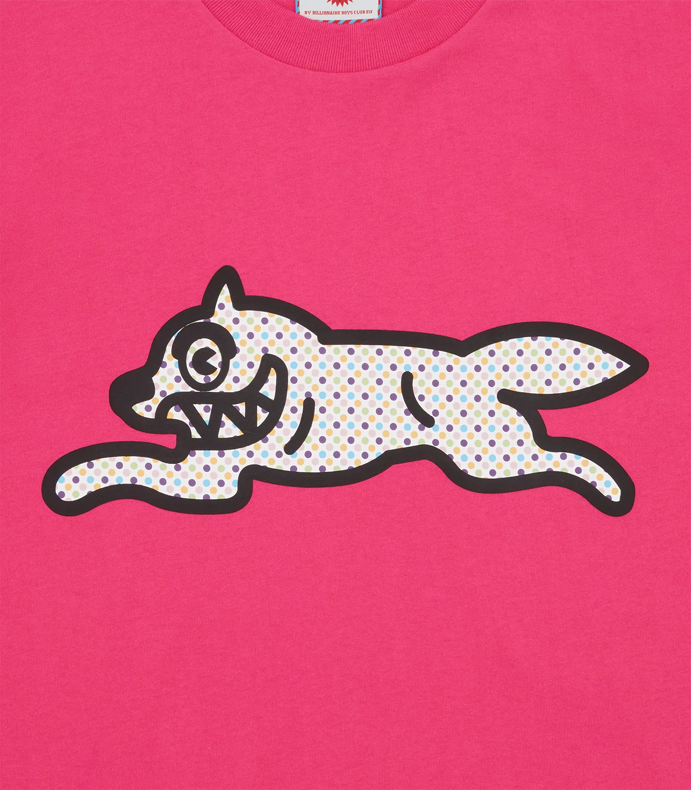 POLKA DOT RUNNING DOG T-SHIRT - PINK
