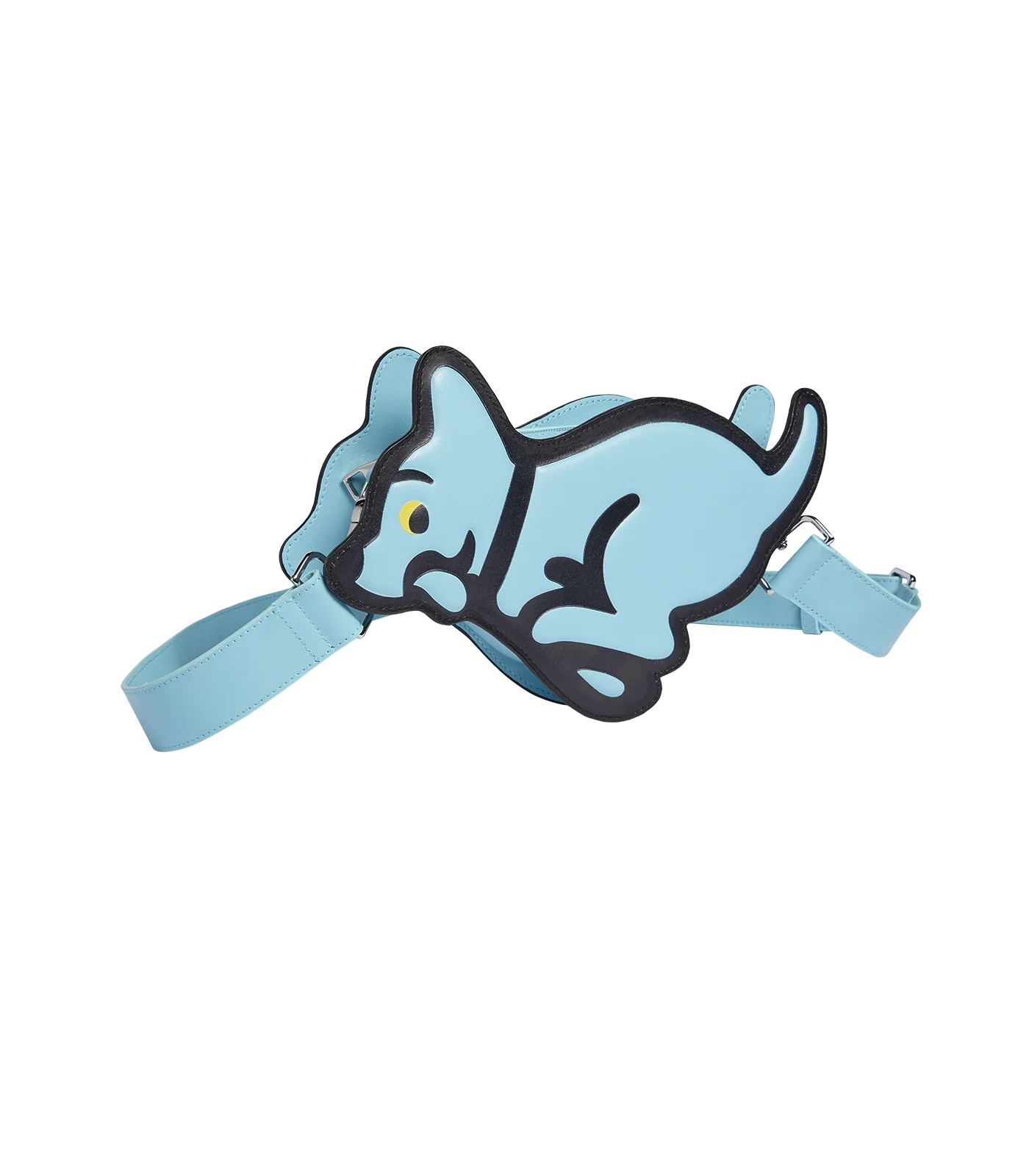RUNNING PUPPY LEATHER SHOULDER BAG - BLUE