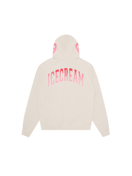 GRADIENT SMILEY ZIP THROUGH HOOD BEIGE