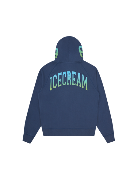 GRADIENT SMILEY ZIP THROUGH HOOD NAVY