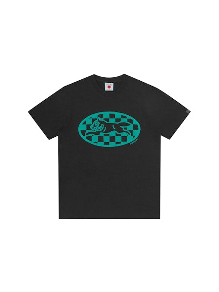 CHECKER RUNNING DOG T-SHIRT BLACK