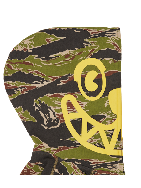 SMILEY TIGER STRIPE FULL ZIP-THROUGH HOOD - CAMO