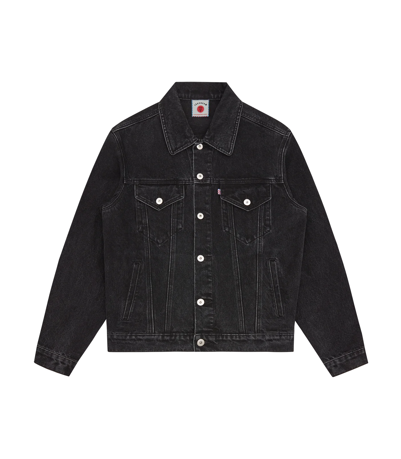 RUNNING DOG DENIM TRUCKER JACKET - BLACK