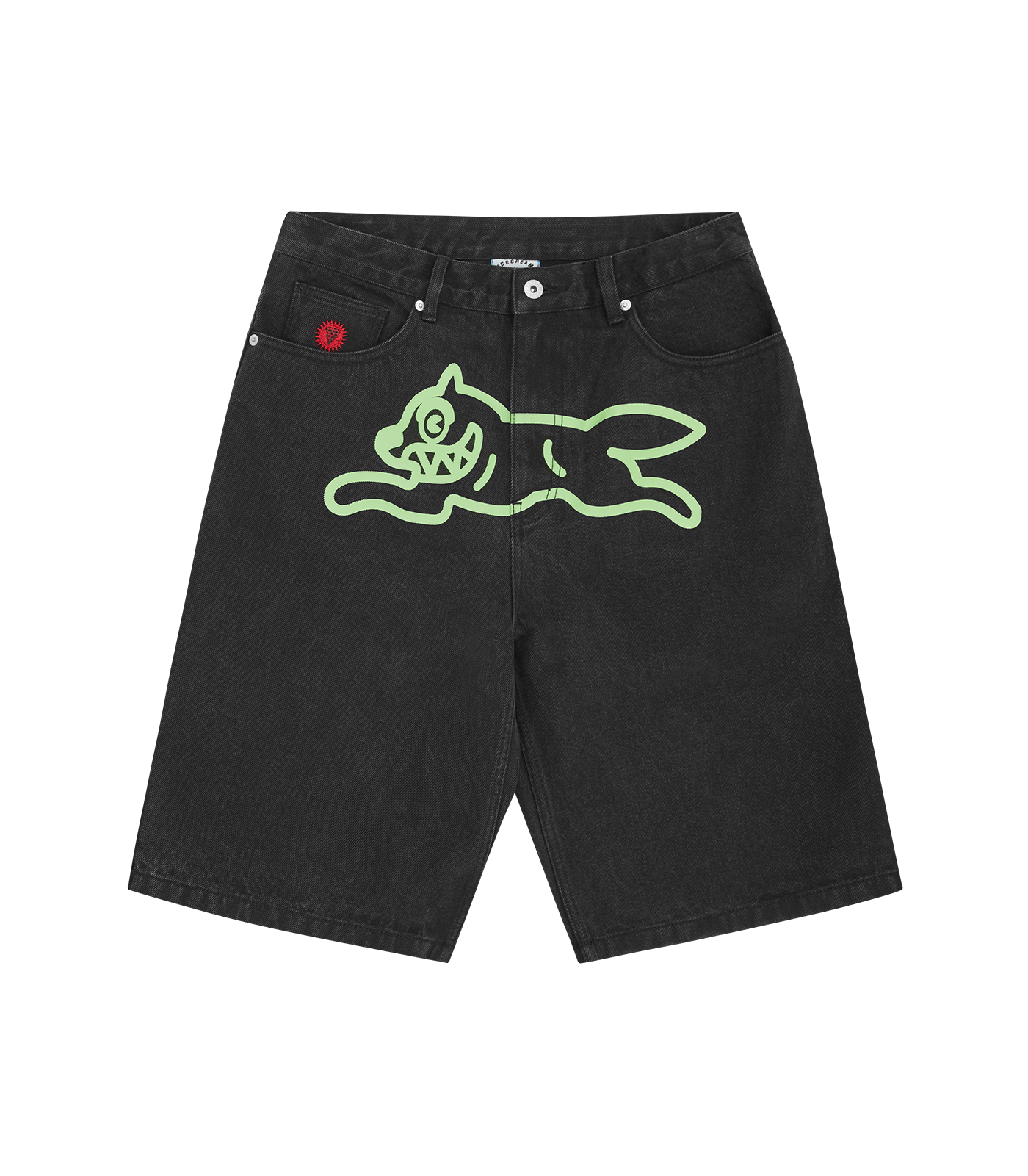 RUNNING DOG DENIM SHORTS - BLACK DENIM