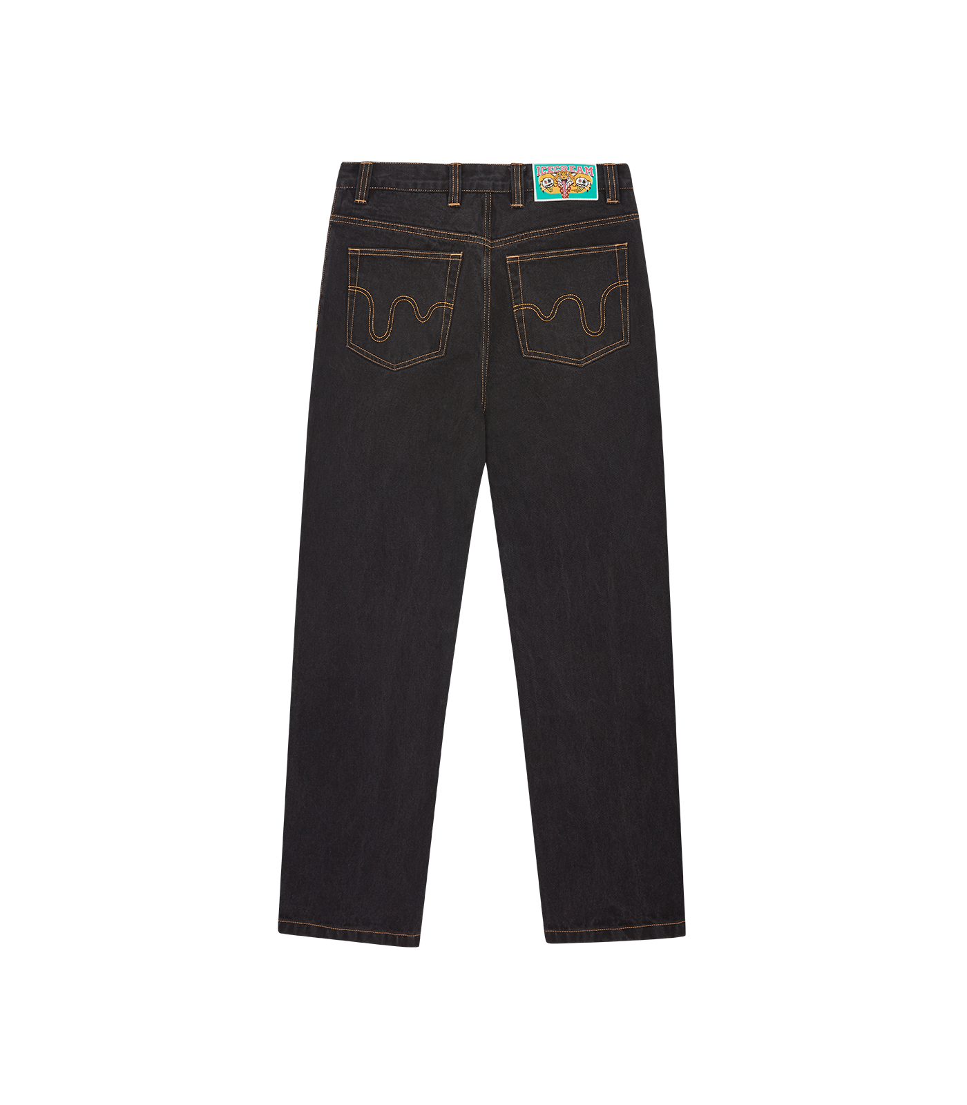 RUNNING DOG DOUBLE SCOOP DENIM PANT - BLACK