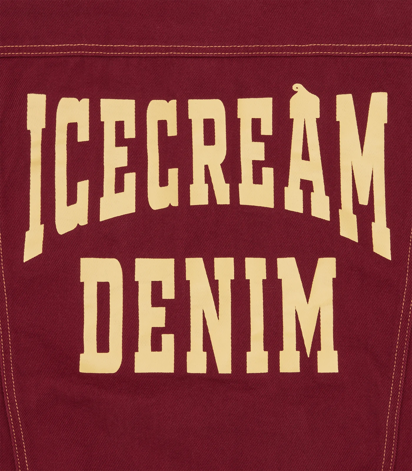ICECREAM DENIM TRUCKER JACKET - BURGUNDY