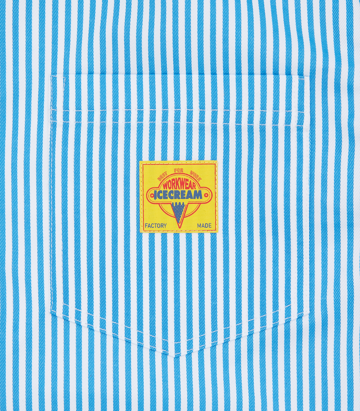 QUARTER ZIP WORK SHIRT - BLUE STRIPE