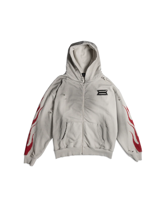 FUEL INJECTED BONE ZIP HOODIE