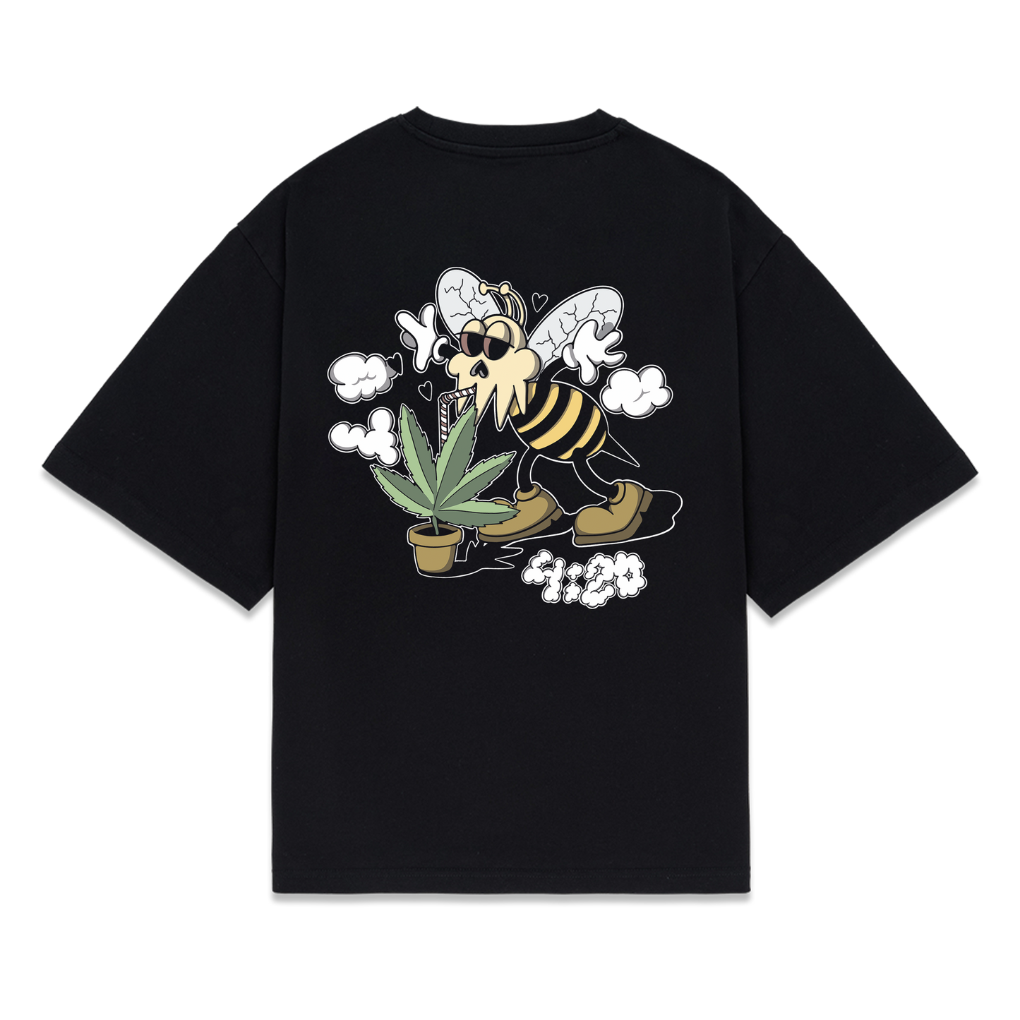BEE HAPPY BLACK TEE