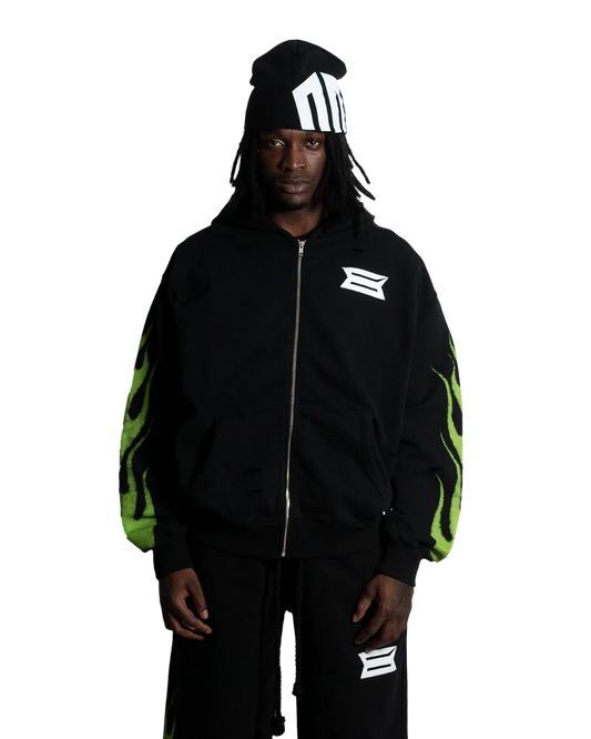 FUEL INJECTED BLACK ZIP HOODIE