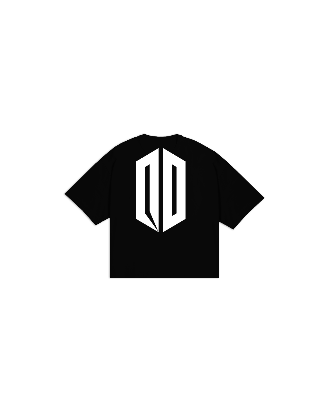WHITE ON BLACK BOXY TEE