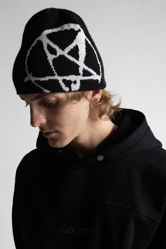 CURSE REVERSIBLE BROW BEANIE-BLACK