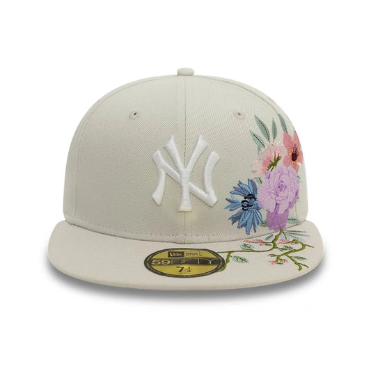 NEW ERA CAP-59FIFTY NY FLORAL-BEIGE