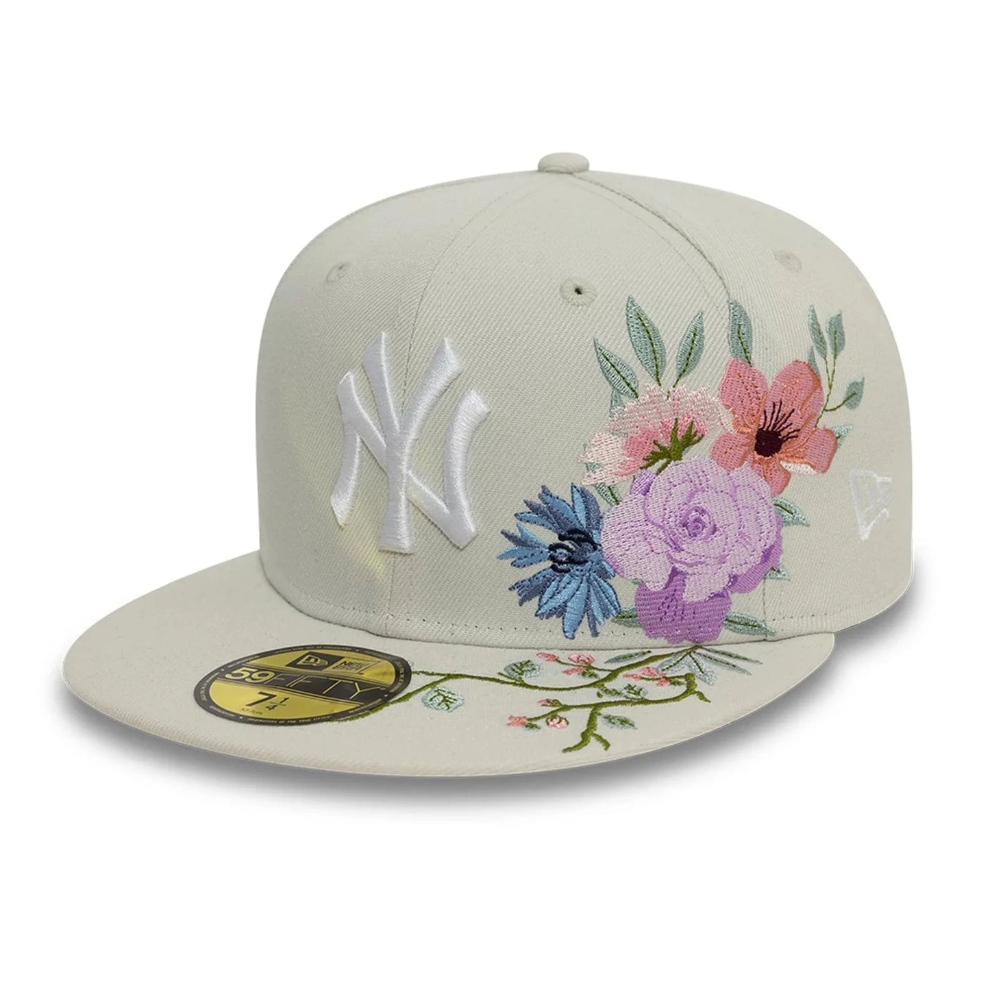 NEW ERA CAP-59FIFTY NY FLORAL-BEIGE