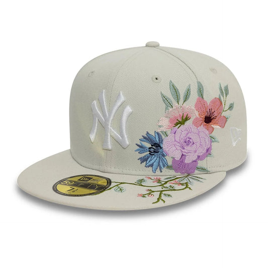 NEW ERA CAP-59FIFTY NY FLORAL-BEIGE