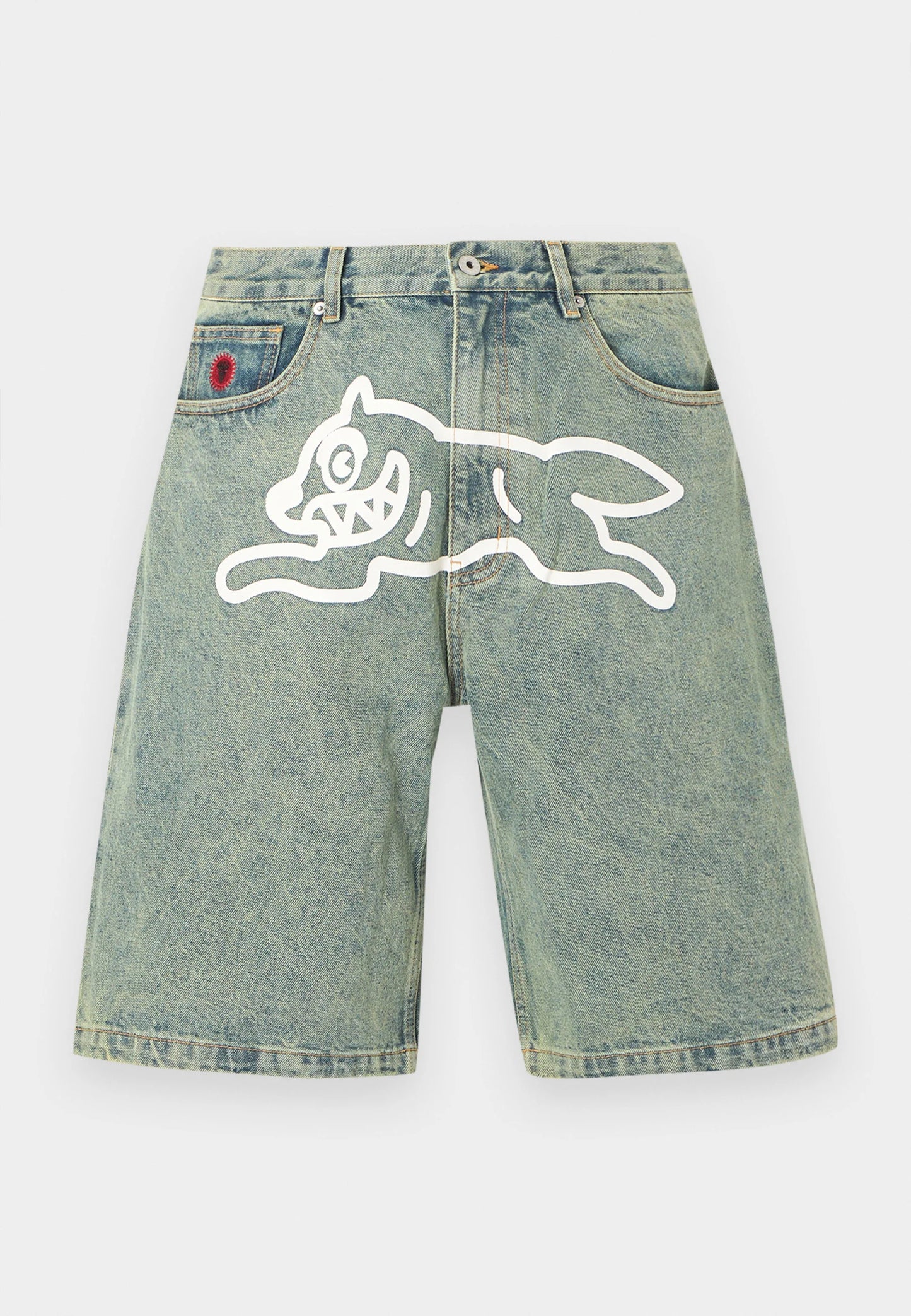 RUNNING DOG DENIM SHORTS - ACID WASH