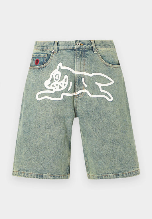 RUNNING DOG DENIM SHORTS - ACID WASH