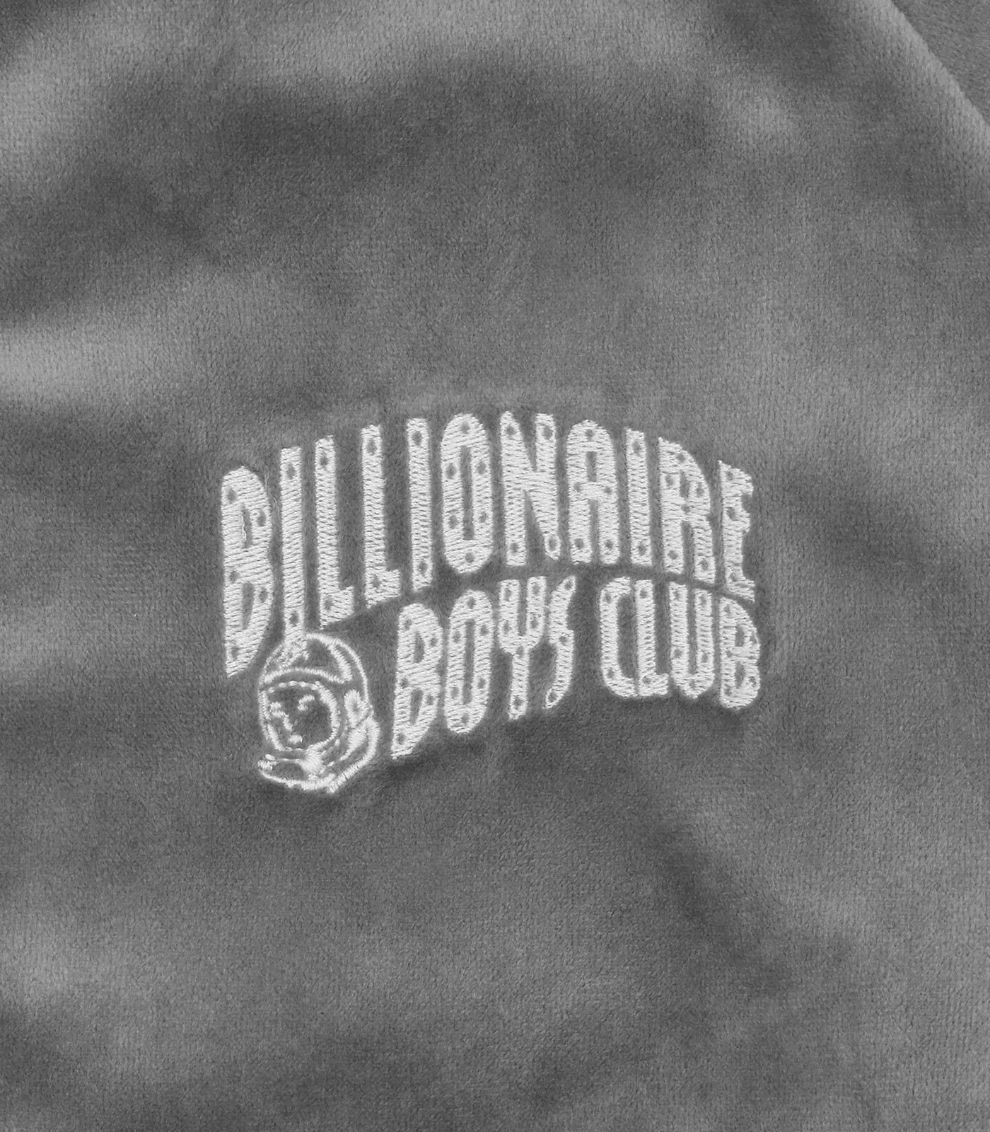 SMALL ARCH LOGO TAPED VELOUR TRACK TOP - CHARCOAL