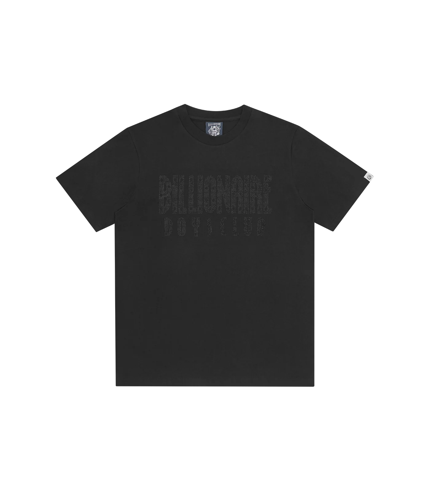 RHINESTONE STRAIGHT LOGO T-SHIRT - BLACK