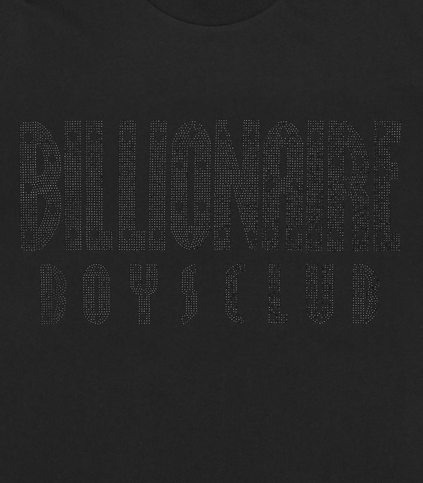 RHINESTONE STRAIGHT LOGO T-SHIRT - BLACK