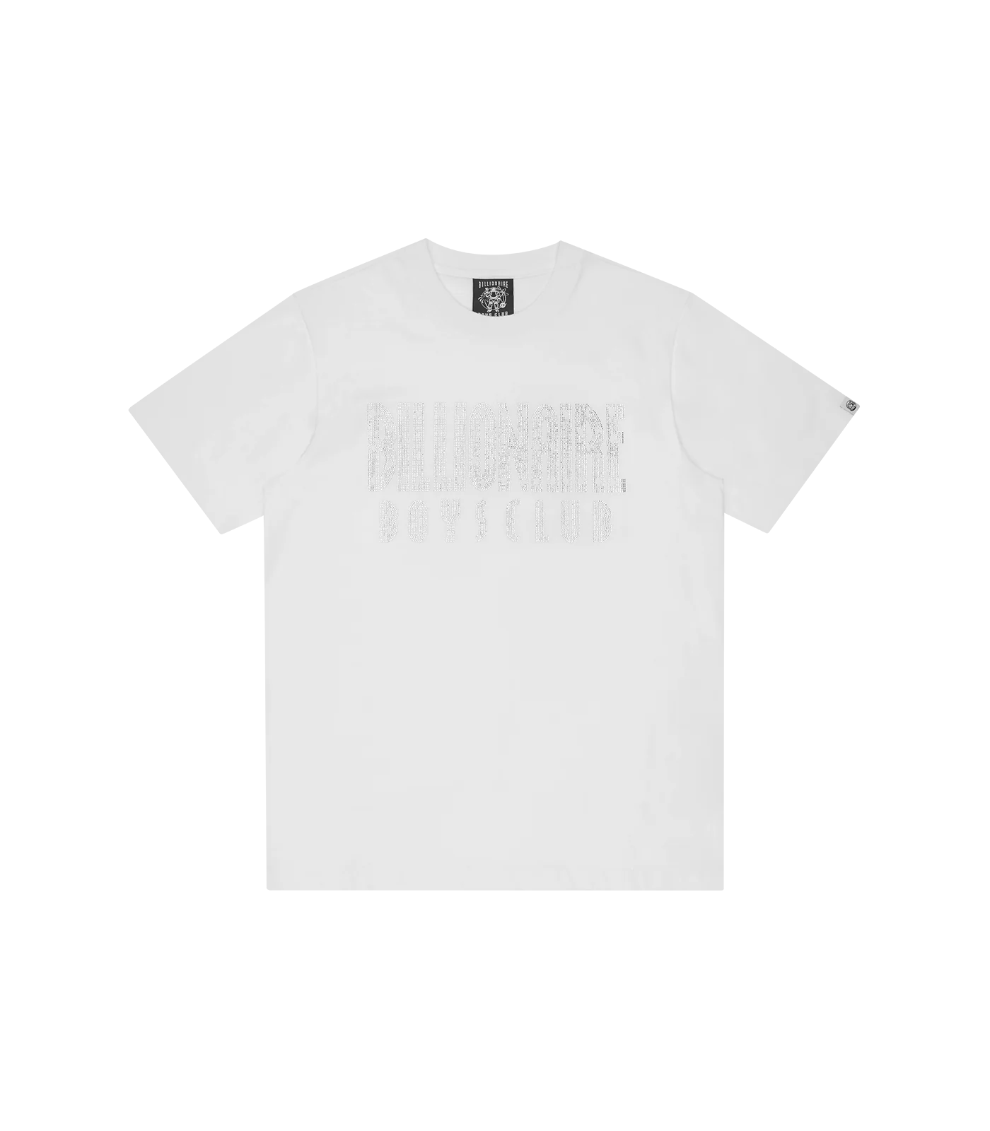 RHINESTONE STRAIGHT LOGO T-SHIRT - WHITE