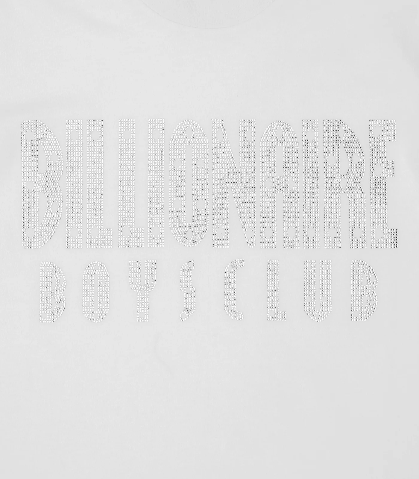 RHINESTONE STRAIGHT LOGO T-SHIRT - WHITE