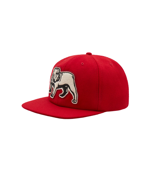 BULLDOG LEATHER STRAP CAP - RED