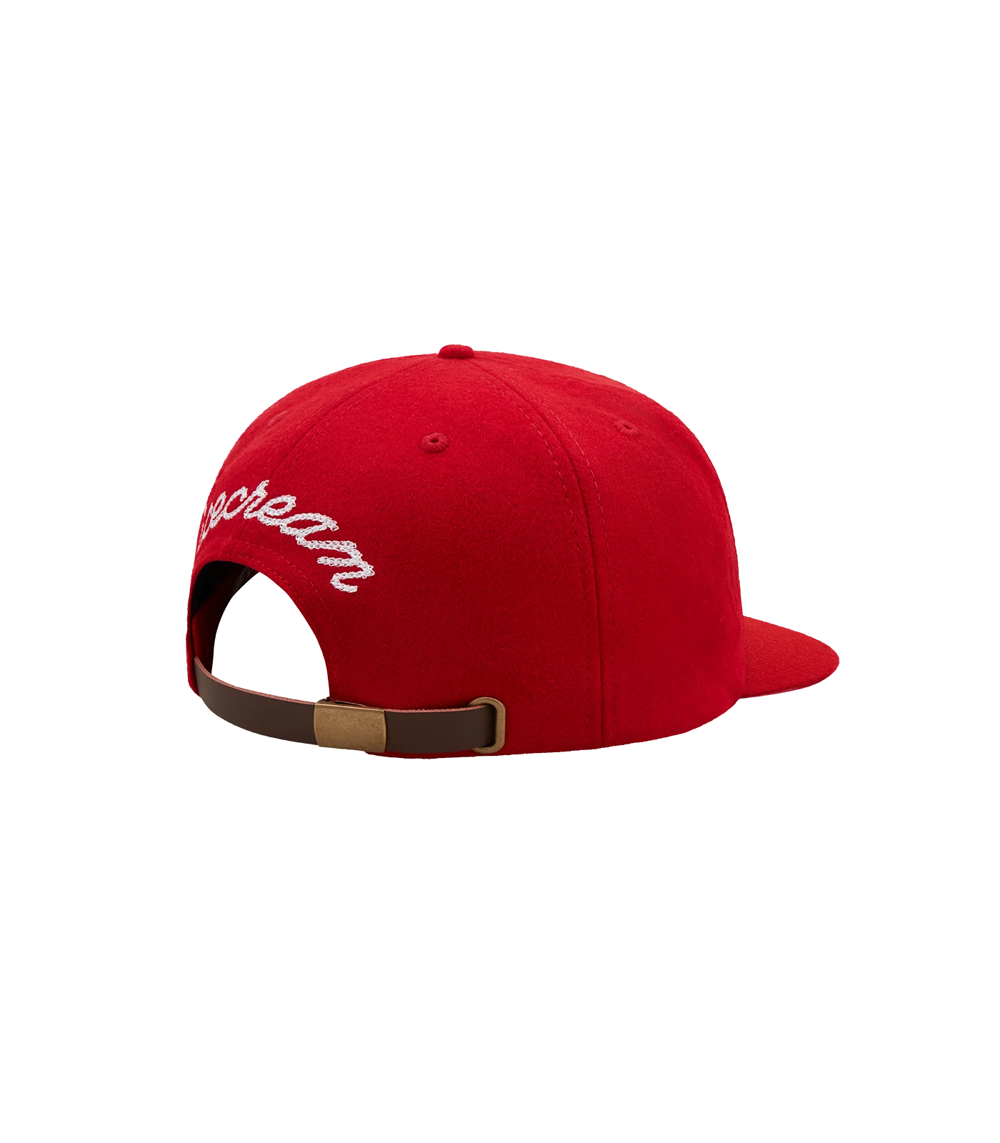 BULLDOG LEATHER STRAP CAP - RED