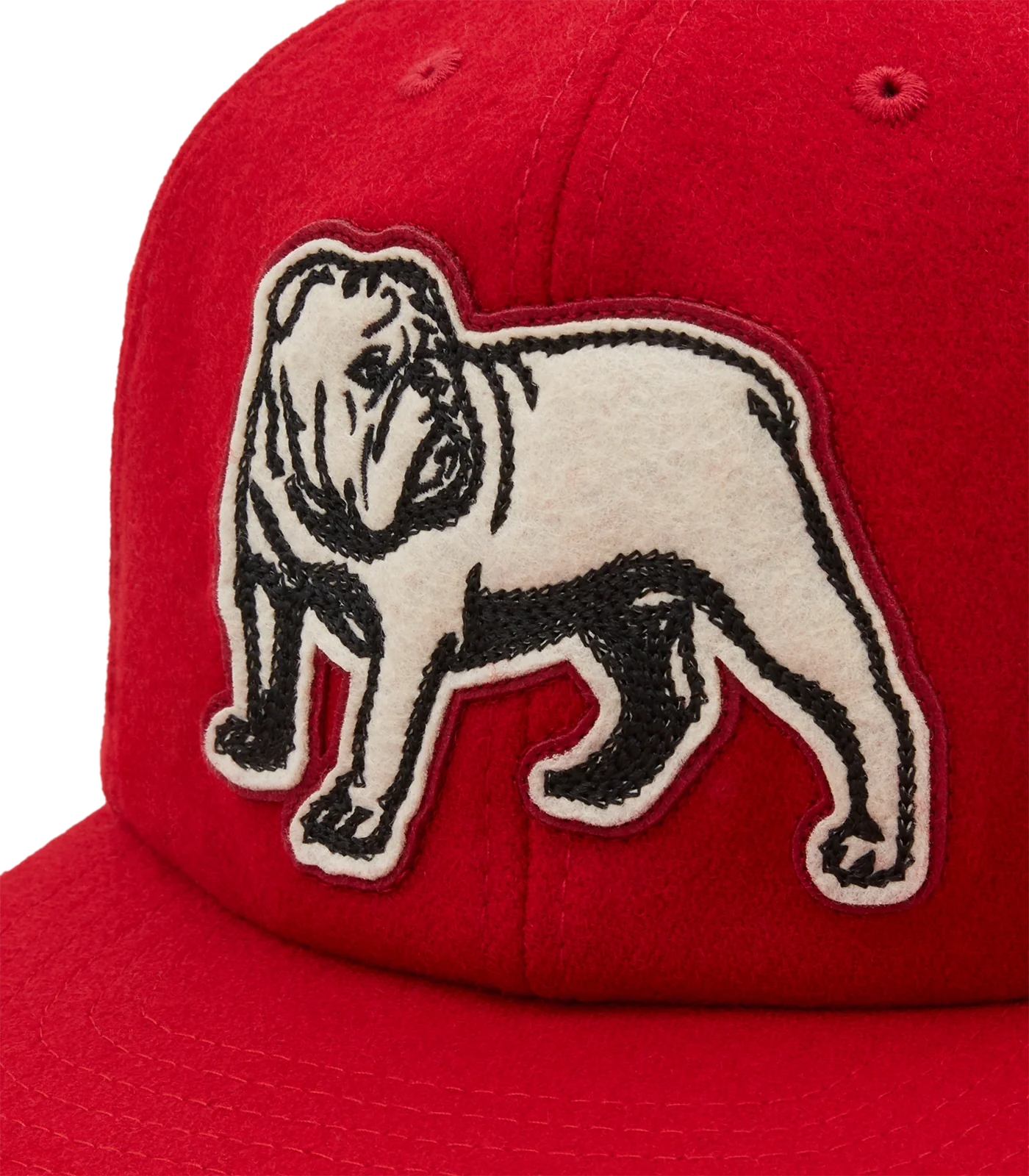 BULLDOG LEATHER STRAP CAP - RED