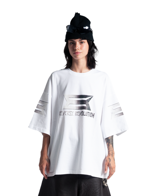 REVERSE REVOLUTION WHITE TEE