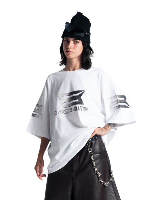 REVERSE REVOLUTION WHITE TEE