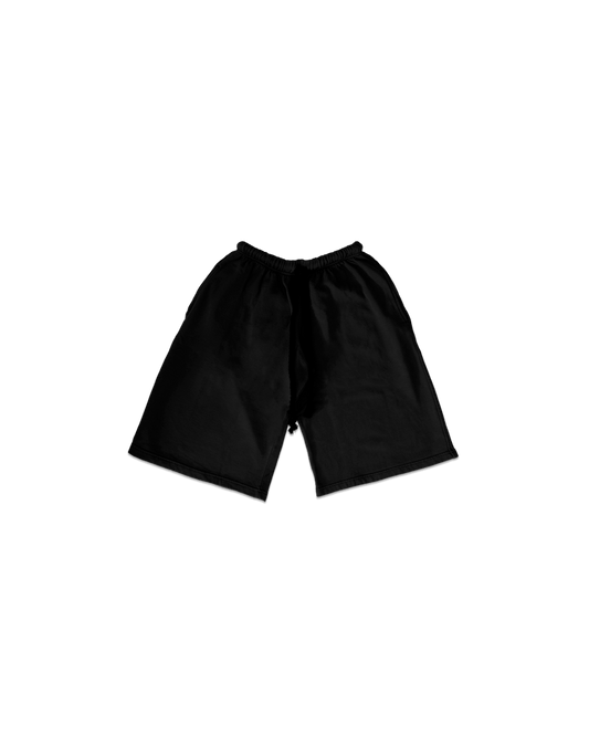 BLACK OVER THE KNEE SHORTS