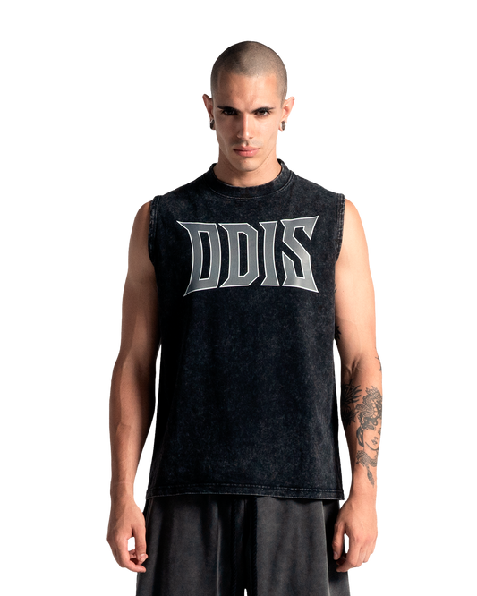 EXO-RAGE VINTAGE WASHED BLACK TANK TOP