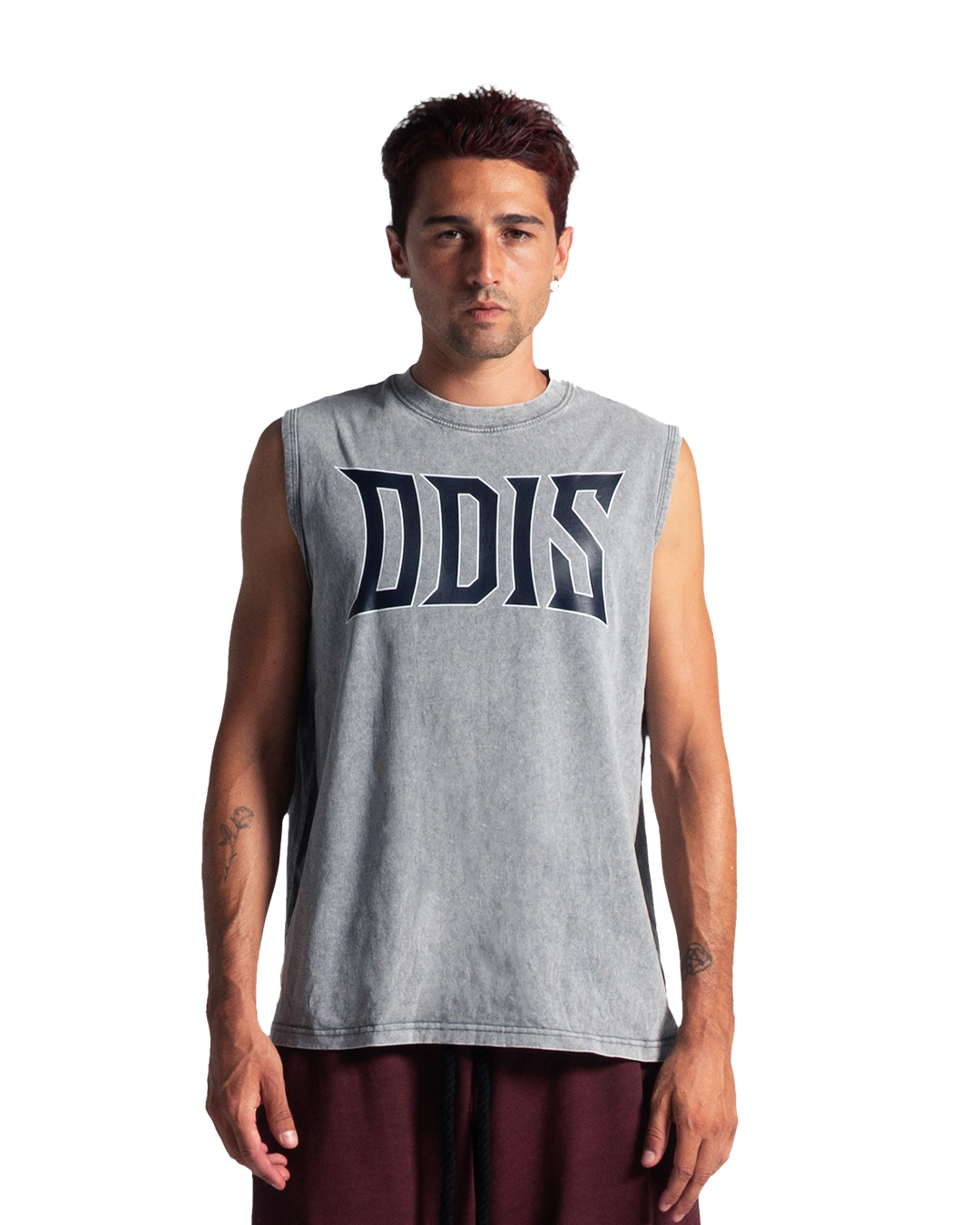 EXO-RAGE VINTAGE WASHED GREY TANK TOP