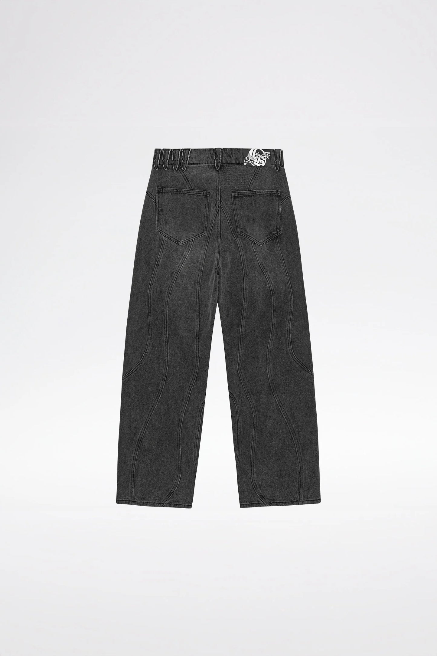 CURVY OUTERSEAM JEANS - Stonewashed Black