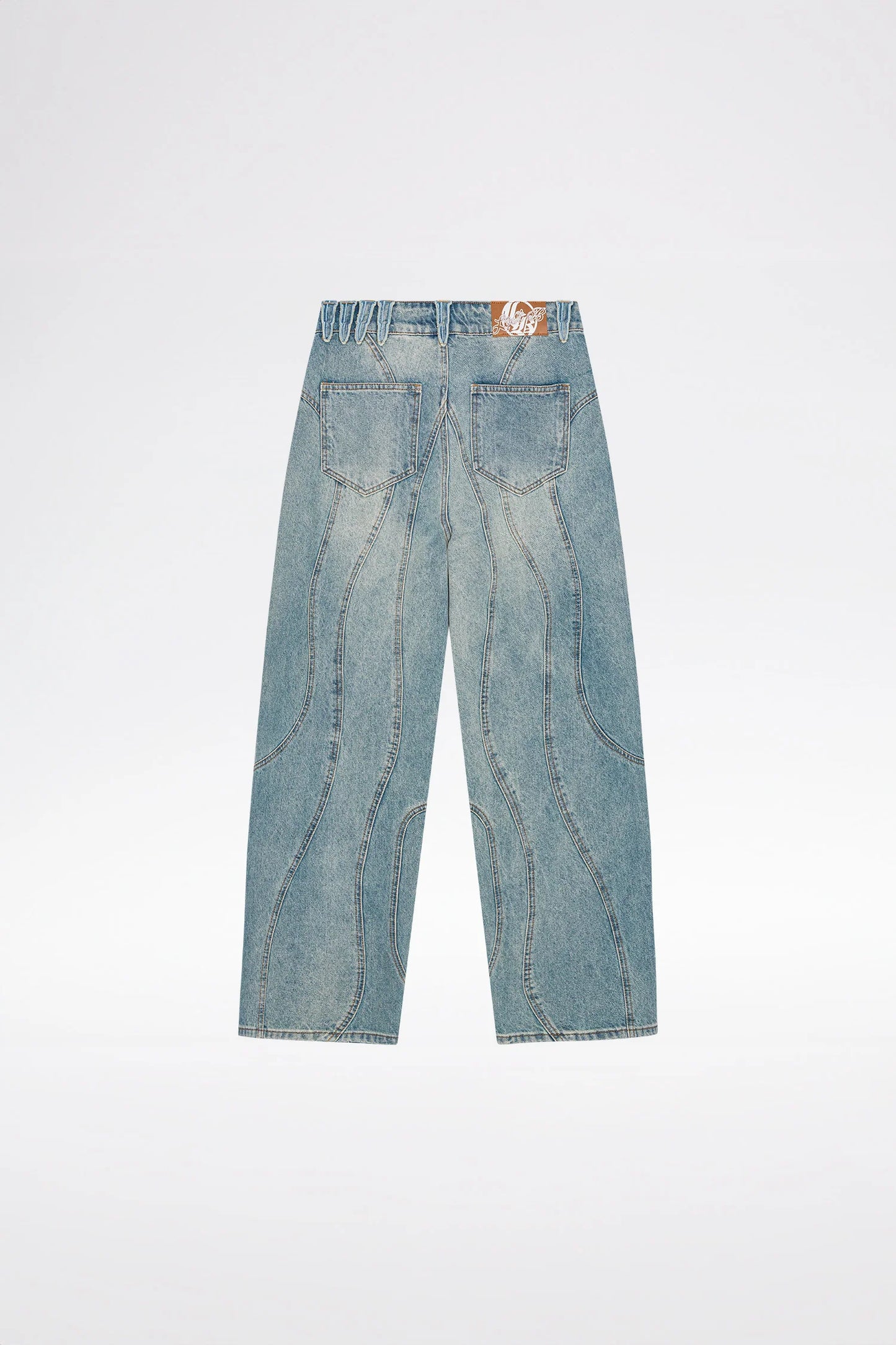 CURVY OUTERSEAM JEANS - Stonewashed Blue