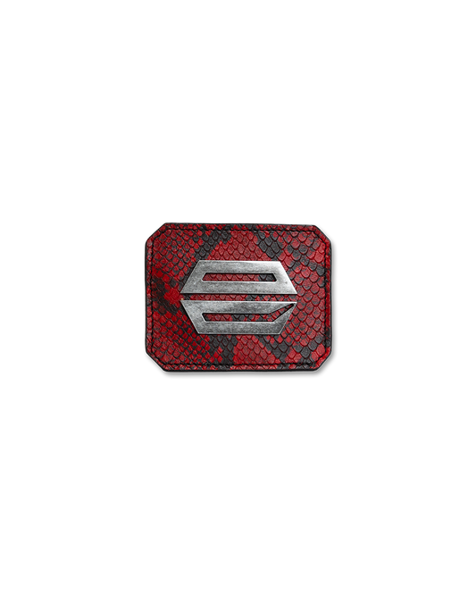 RED PYTHON LEATHER CARDHOLDER