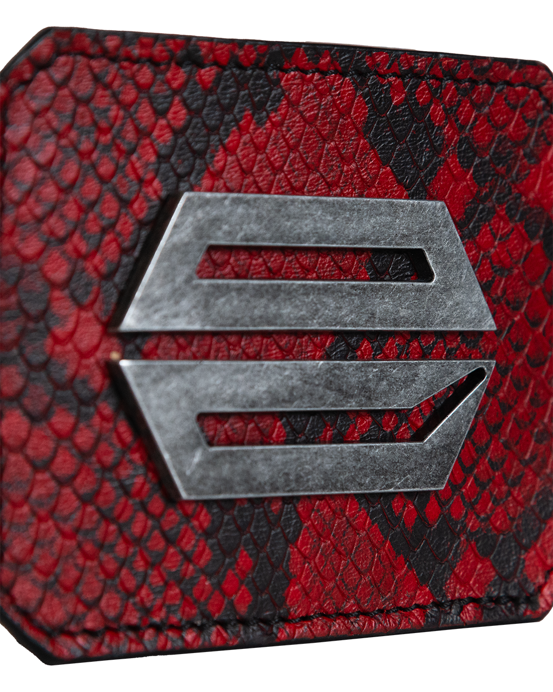 RED PYTHON LEATHER CARDHOLDER