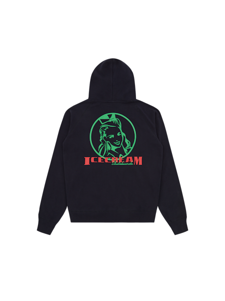 WAITRESS ZIP THROUGH HOOD-BLACK