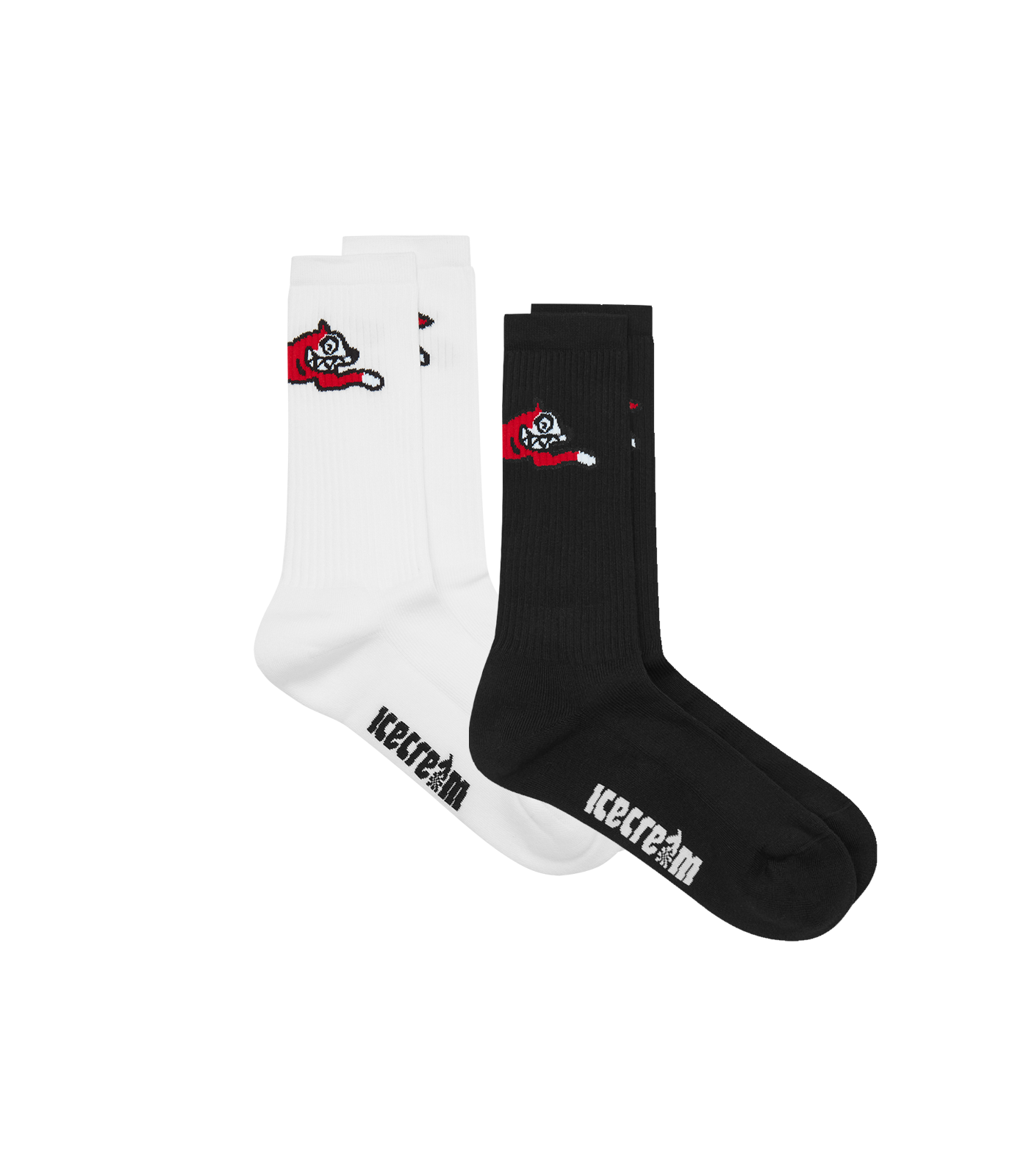 6-PACK RUNNING DOG SOCKS - BLACK/WHITE
